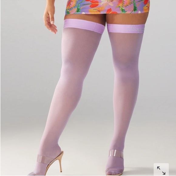 Savage X Fenty Purple Lite Stay Up Thigh Highs - Picture 3 of 10